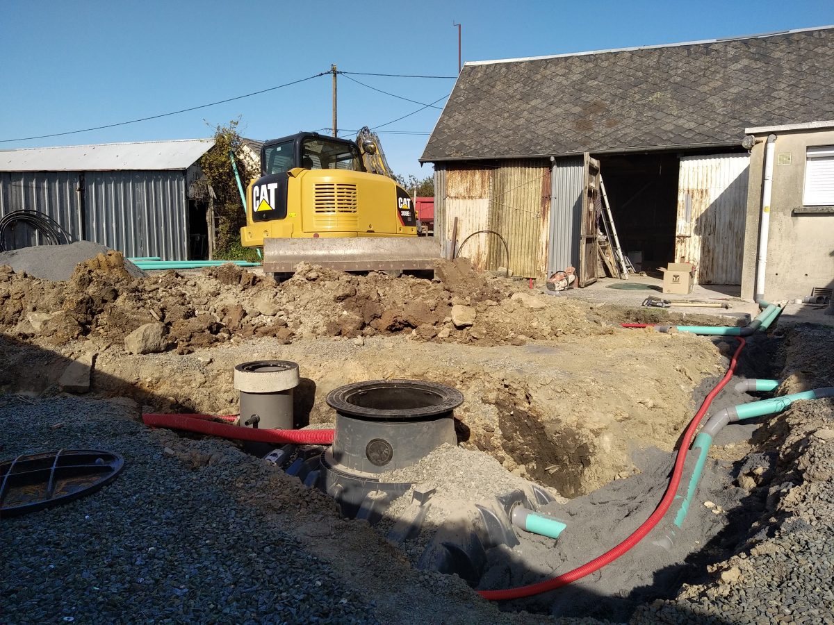 Assainissement Non Collectif dans une cour