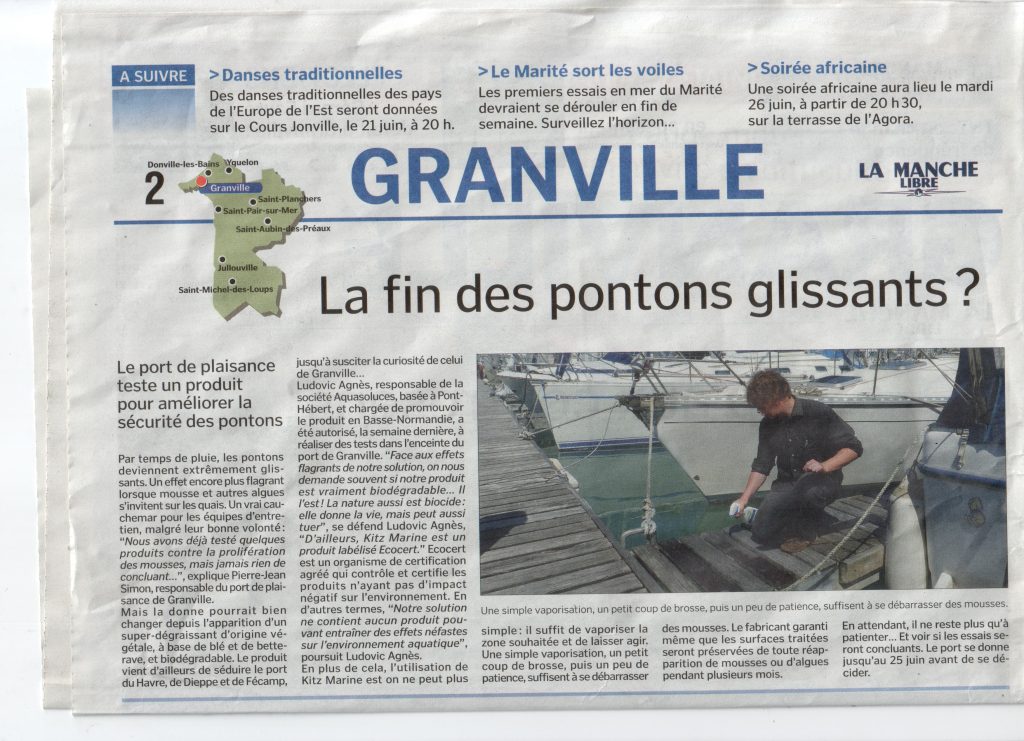 AQUAsoluces : anti-mousse et anti-algue au port de Granville