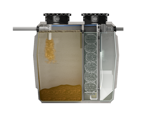 Micro-station d'épuration Eloy Oxyfix C-90, à culture fixée