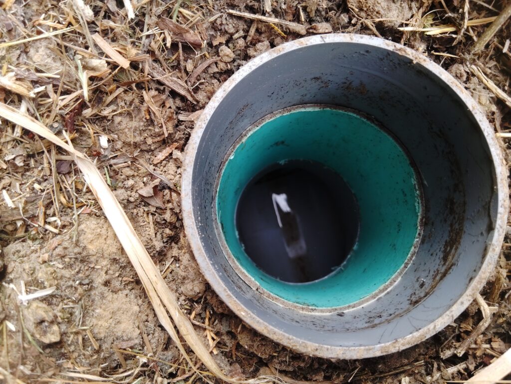 Vérification de la zone d'infiltration des eaux traitées